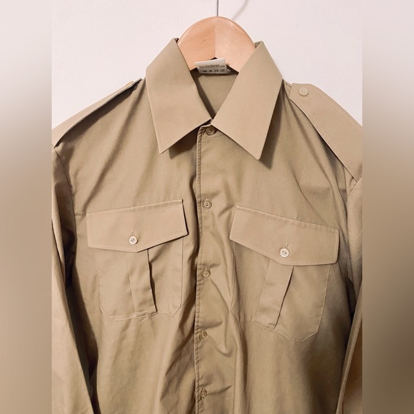 Beige Summer Safari Dress/ Military Shirt - Picture 3 of 7